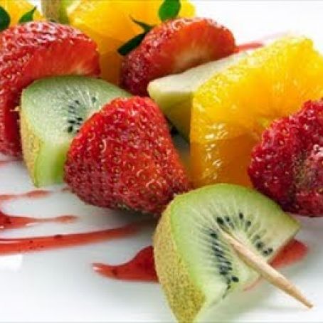 Fruit Skewers with Raspberry Dip