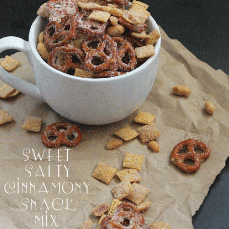 Sweet Salty Cinnamon Pretzel Snack Mix