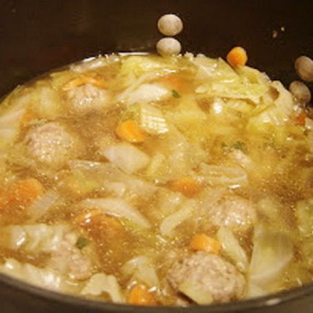 Cabbage & Meatball Soup
