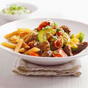 Mediterranean Beef with Pasta - Crockpot Recipe