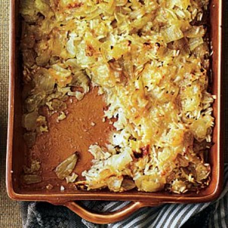 Onion Casserole with Gruyere and Rice