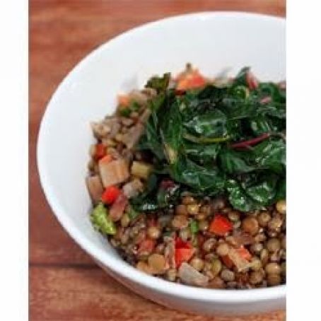 Warm Lentil Salad with Braised Greens (and Sunny Side Up Egg)