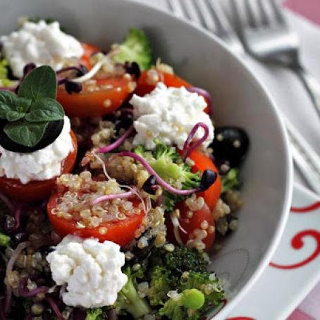 Quinoa Salad, Vegetables and Cottage Cheese