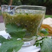 Fresh Cheese in Roasted Tomatillo Salsa
