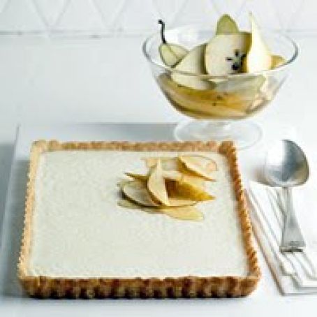 Vanilla Tart with Nutmeg Crust and Spiced Pears
