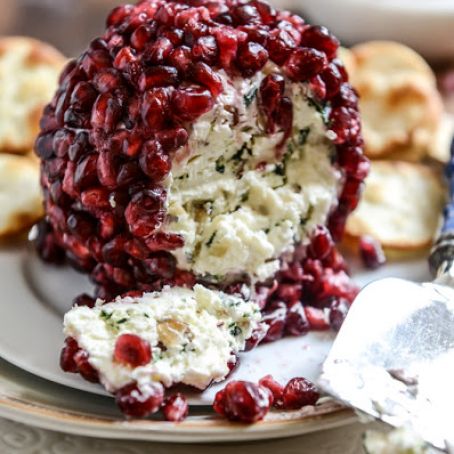 Pomegranate Jeweled Cheeseball
