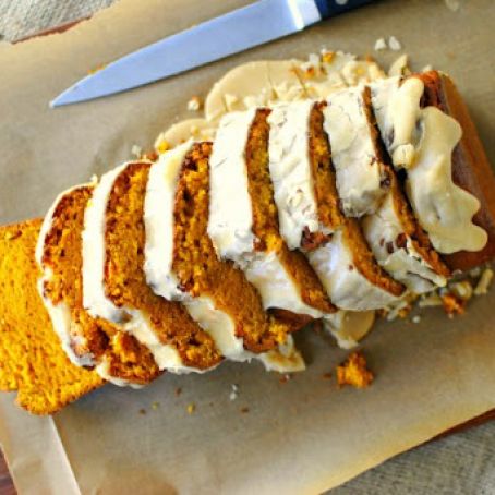 Ginger Pumpkin Bread with Maple Brown Butter Icing