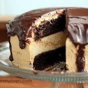Chocolate Peanut Butter Buckeye Cake