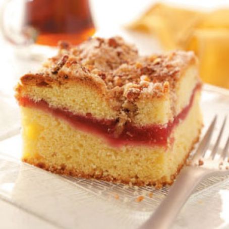 Raspberry-Rhubarb Coffee Cake Recipe