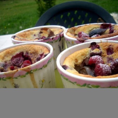 Fig and raspberry clafoutis