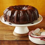 Zucchini-Walnut Bundt Cake with Chocolate Glaze