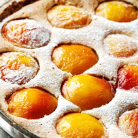 Peach Creme Caramel With Cake