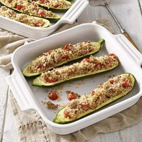 Sausage-&-Quinoa-Stuffed Zucchini