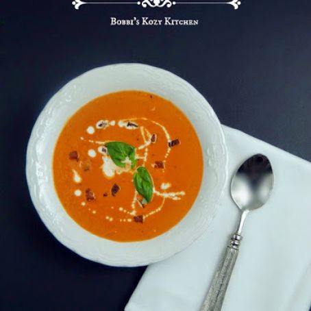 Tomato Bisque with Bacon and Basil