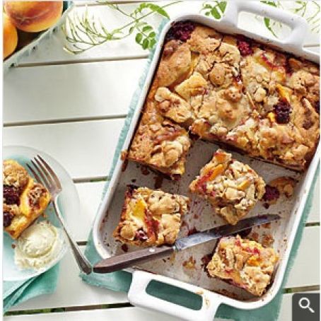 Blackberry-Peach Cobbler Bars