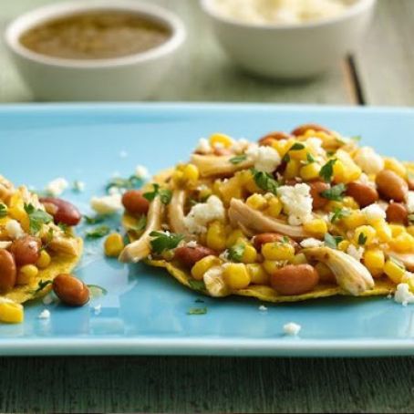 Chicken and Corn Tostadas with Salsa Verde