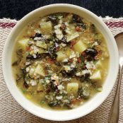 Summer Greens and Rice Soup