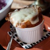 Charred Tomato Soup with Melted Mozzarella