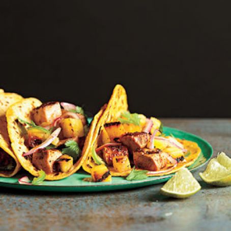 Tacos Al Pastor with Grilled Pineapple Salsa