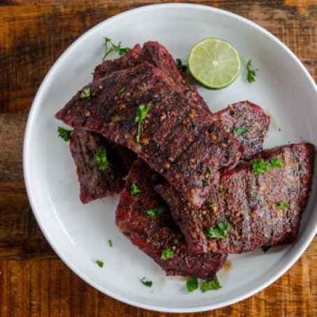 Garlic Peppered Flank Steak with Lime