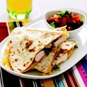Chicken Quesadilla with Avacado Tomato Salsa