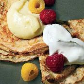DESSERT CREPES w/CUSTARD & BERRIES