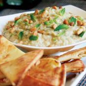 Smoky Eggplant & White Bean Dip with Pita Crisps