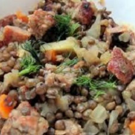 Lentils and Sausage with Fennel