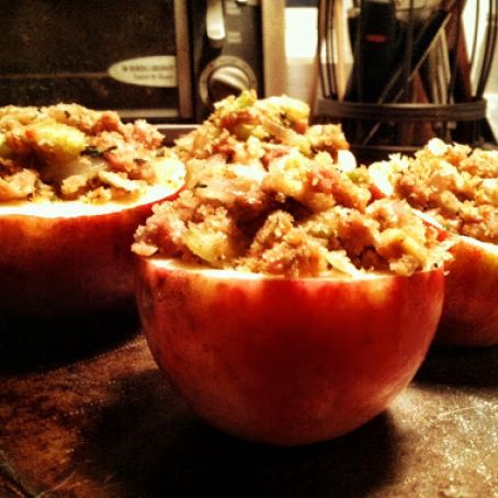Baked Apples filled with Sausage