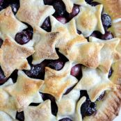 Sweet Cherry Pie with Amaretto Whipped Cream