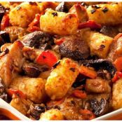 Tater Tots Potatoes and Carrot Dots with Chicken