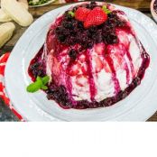 No-Bake Red, White and Blue Dome Cake