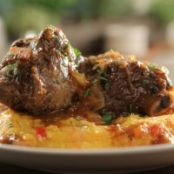 Hearty Beef Short Ribs with Creamy Red Pepper Polenta