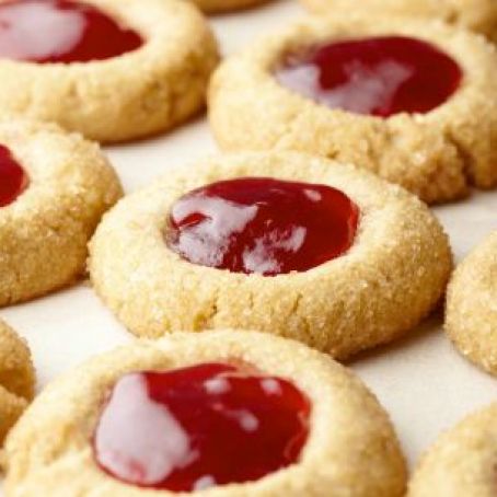 Peanut Butter and Jam Thumbprint Cookies