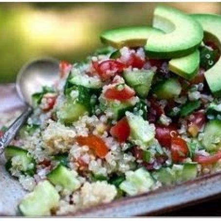 Spicy Quinoa, Cucumber and Tomato Salad