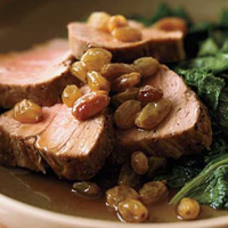 Pork Tenderloin w/Raisin-Ginger Pan Sauce - B's