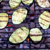 GRILLED EGGPLANT w/TOMATOES & FETA