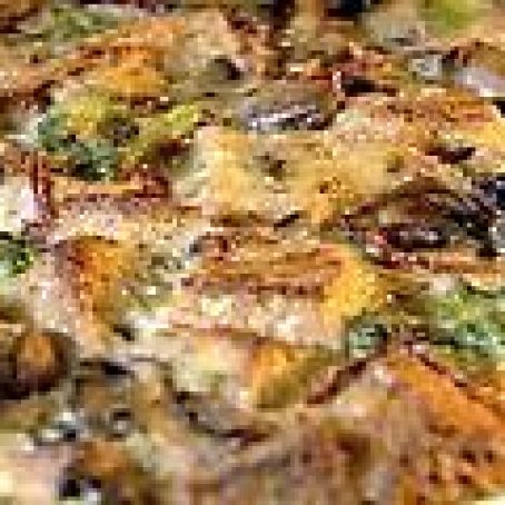 Broccoli, Mushroom, and Cheese Breakfast Strata