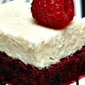 Red Velvet Brownies with White Chocolate Frosting