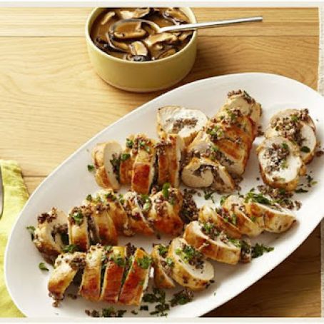 Goat Cheese Mushroom Chicken Breasts