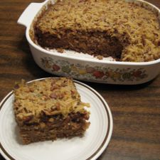 Oatmeal Cake with Coconut Topping