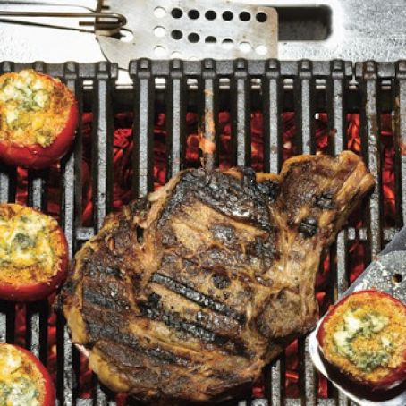 Grilled Bone-in Rib-Eye Steaks