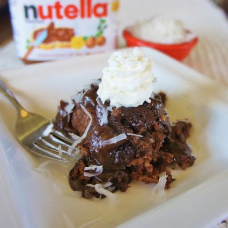 Slow Cooker Nutella-Coconut Pudding Cake