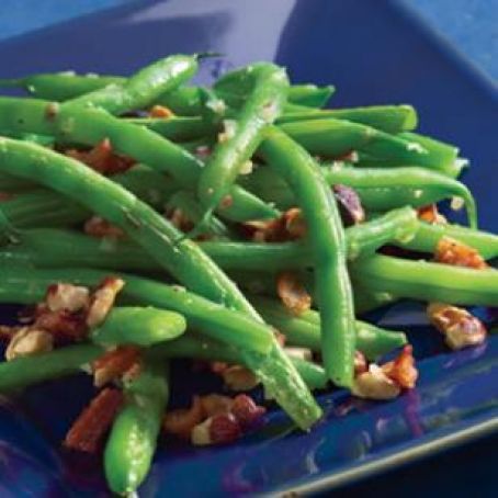 Green Beans with Bacon & Hazelnuts