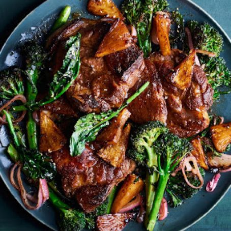 Pork Shoulder with Pineapple and Sesame Broccoli