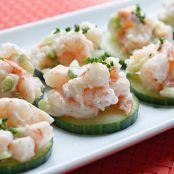Shrimp Salad on Cucumber Slices