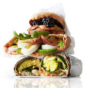 Egg, Avocado, and Crispy Prosciutto Pitas