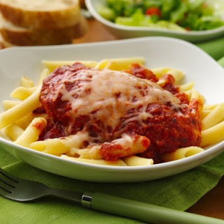 Slow Cooker Chicken Parmesan with Penne Pasta