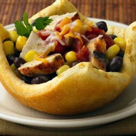 Mexican Chicken Pot Pie in Crescent Bowls