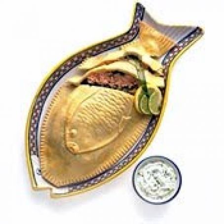 SALMON en CROUTE w/CHIVE CREME FRAICHE